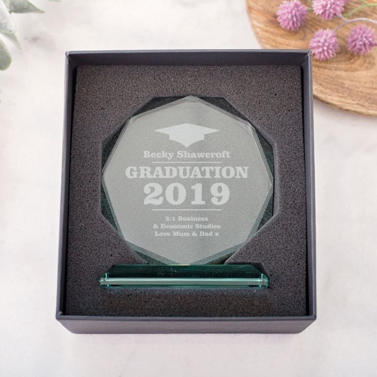 Personalised Graduation Glass Octagon Award product image