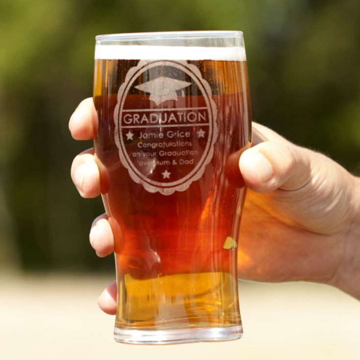 Personalised Graduation Pint Glass product image