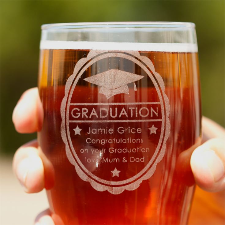 Personalised Graduation Pint Glass product image