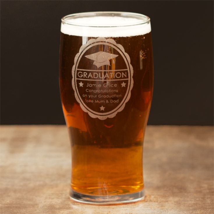 Personalised Graduation Pint Glass product image