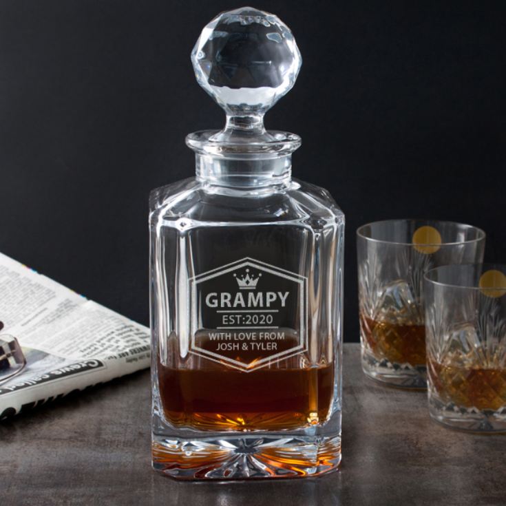 Engraved Grandad Square Crystal Decanter product image