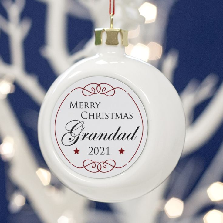 Personalised Grandad Christmas Bauble product image