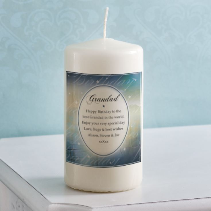 Personalised Birthday Wishes Grandad Candle product image