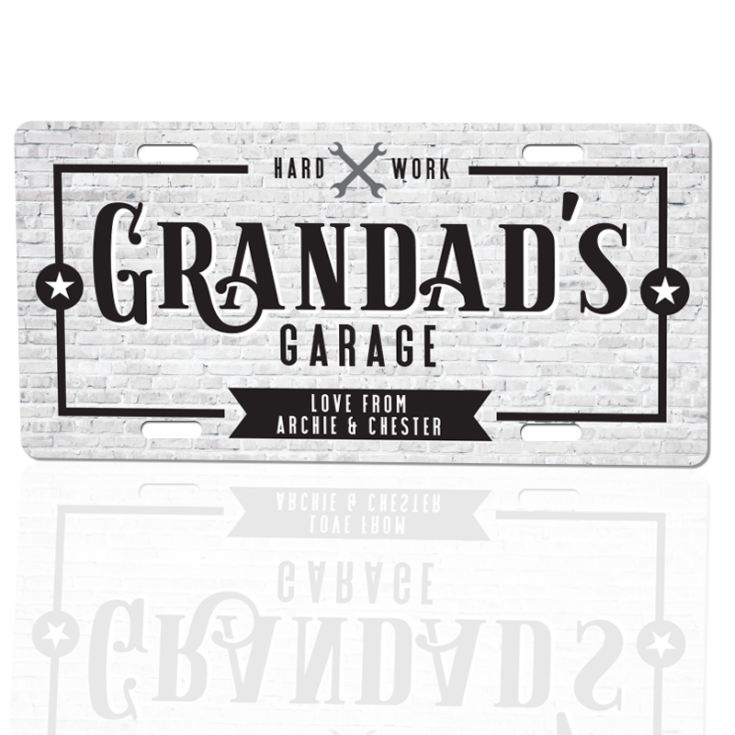 Personalised Grandad's Garage Licence Plate Plaque product image