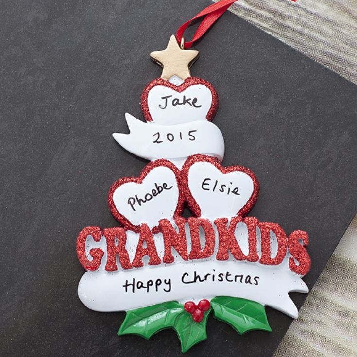 Personalised Three Grandkids Hanging Ornament product image
