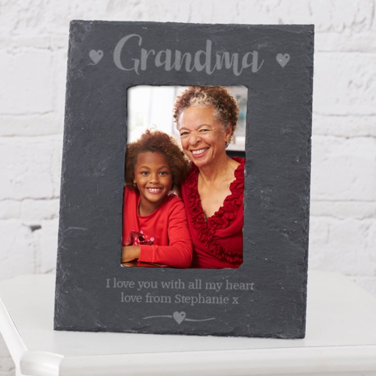 Personalised Grandma Slate Photo Frame 6x4 product image