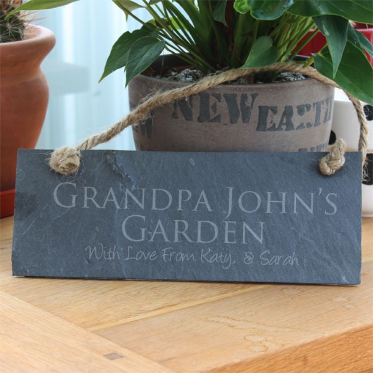 PERSONALISED ENGRAVED SHED SLATE SIGN PLAQUE FUNNY DAD GRANDAD GARDEN GIFT 