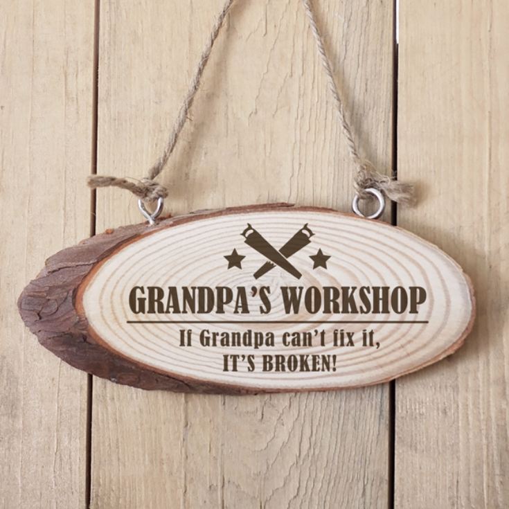 Personalised Grandparent Workshop Wooden Hanging Plaque product image