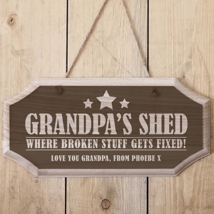 Personalised Grandpa's Shed Hanging Wooden Sign product image