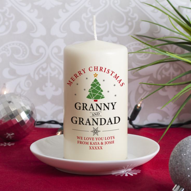Personalised Grandparents Christmas Candle product image