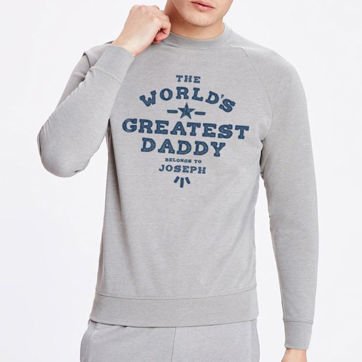 Personalised The Worlds Greatest Daddy Grey Sweatshirt product image