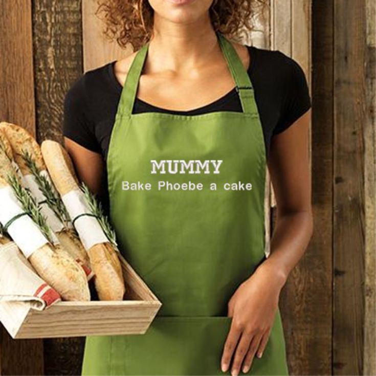 Personalised Embroidered Oasis Green Adult Pocket Bib Apron product image