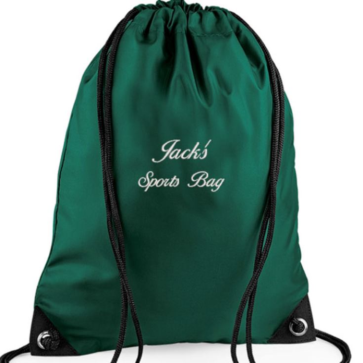 Personalised Embroidered Green Gym/PE/Swim Kit Bag product image
