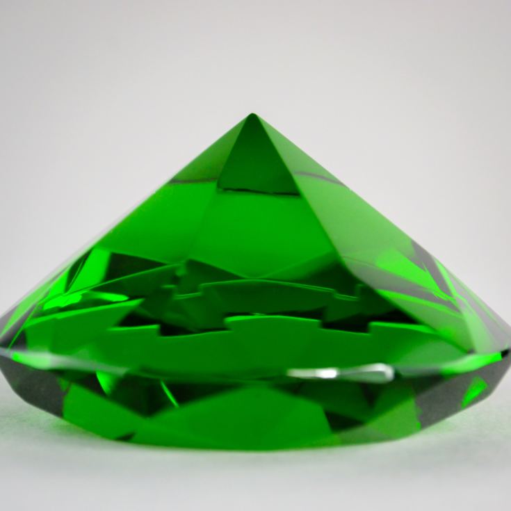 Personalised Optical Crystal Green Diamond Paperweight product image