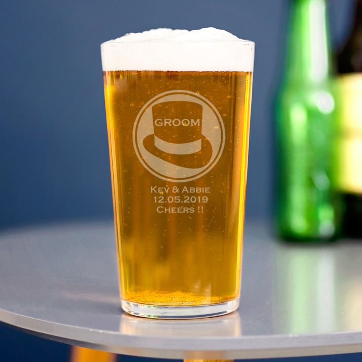 Personalised Groom Straight Sided Pint Glass product image