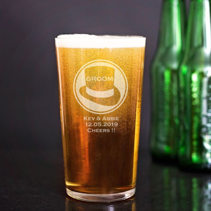 Personalised Groom Straight Sided Pint Glass product image