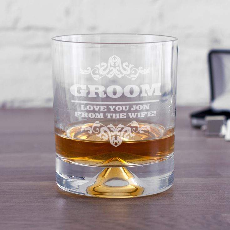 Personalised Groom Whisky Tumbler product image