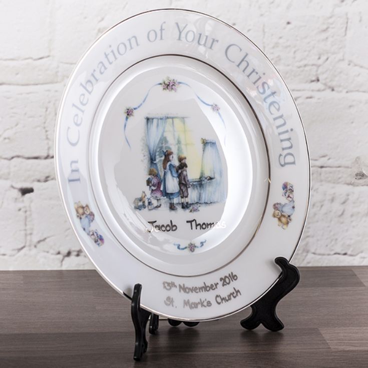 Personalised Heron China Christening Plate product image