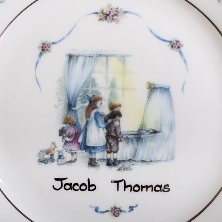 Personalised Heron China Christening Plate product image