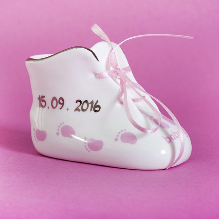 Personalised China Little Feet Bootee Pink product image