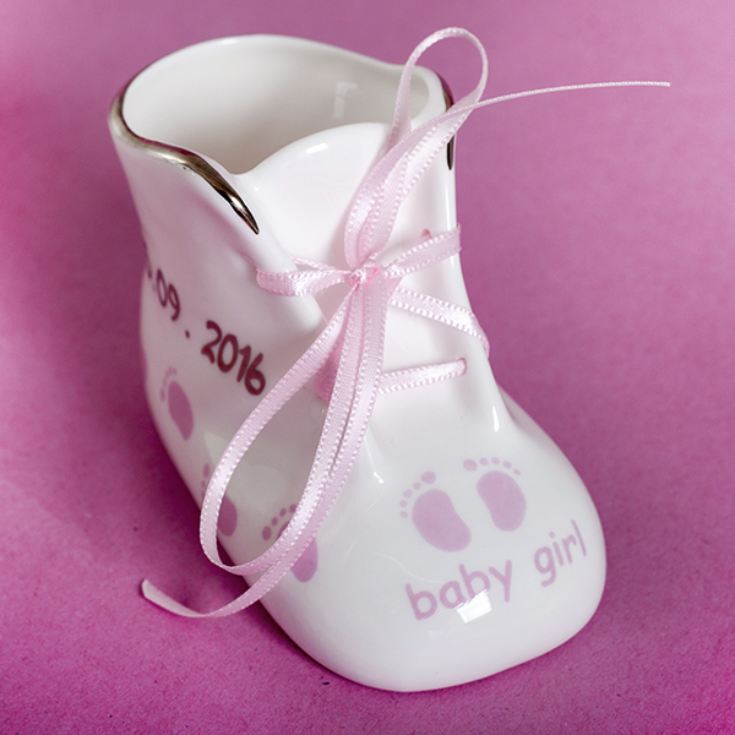 Personalised China Little Feet Bootee Pink product image
