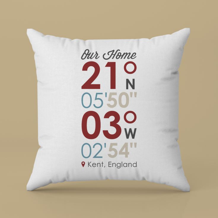 Personalised Location Coordinates Cushion product image