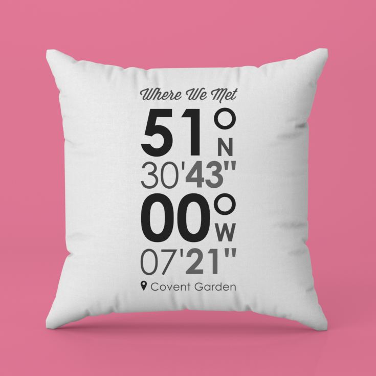 Personalised Location Coordinates Cushion product image