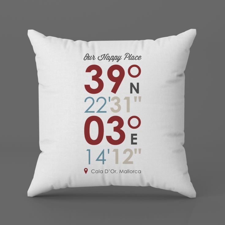 Personalised Location Coordinates Cushion product image