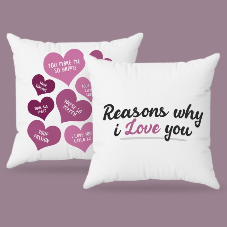 Personalised Reasons Why I Love You Cushion product image