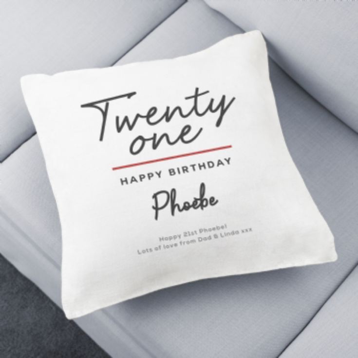 Personalised Classy 21st Birthday Cushion product image