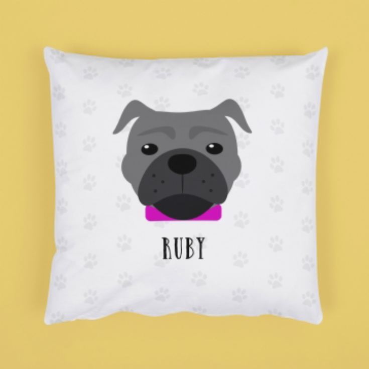 Personalised Staffordshire Bull Terrier Dog Cushion product image