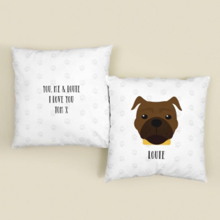 Personalised Staffordshire Bull Terrier Dog Cushion product image