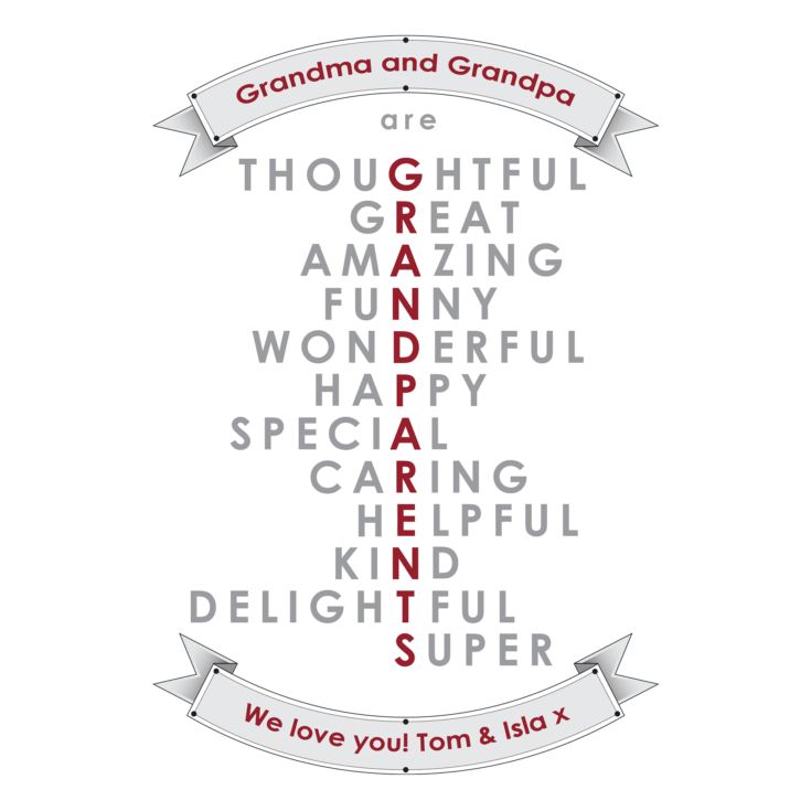 Grandparents Words Personalised Cushion product image