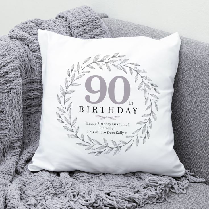 Personalised 90th Birthday Cushion product image
