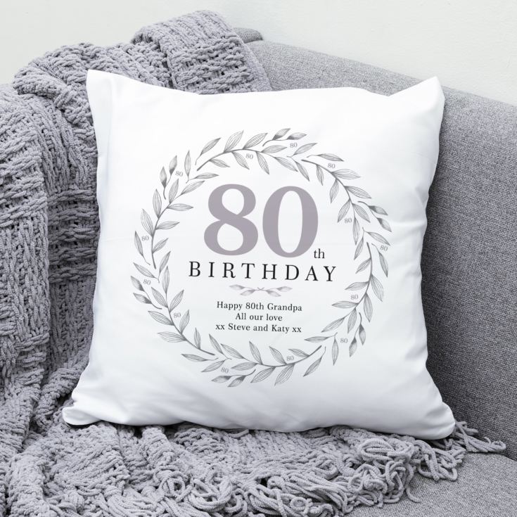 Personalised 80th Birthday Cushion product image