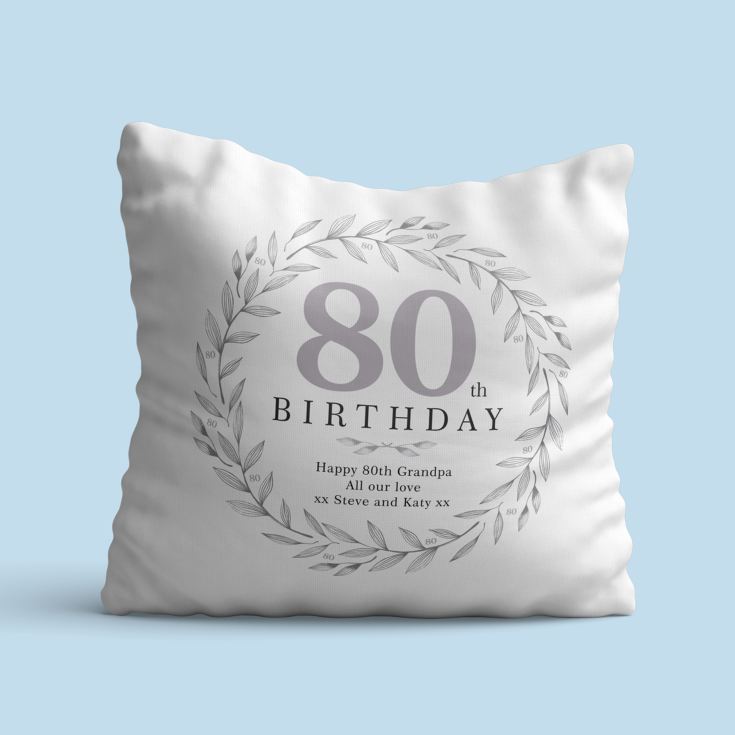 Personalised 80th Birthday Cushion product image