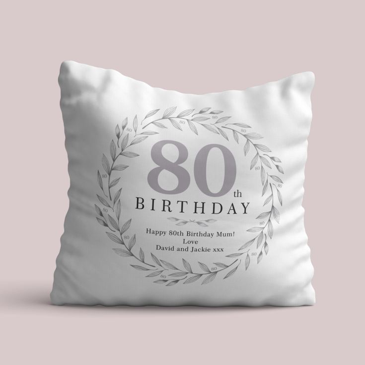 Personalised 80th Birthday Cushion product image