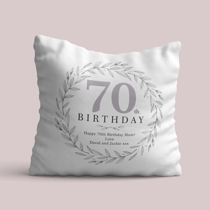Personalised 70th Birthday Cushion product image