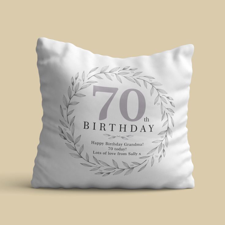 Personalised 70th Birthday Cushion product image