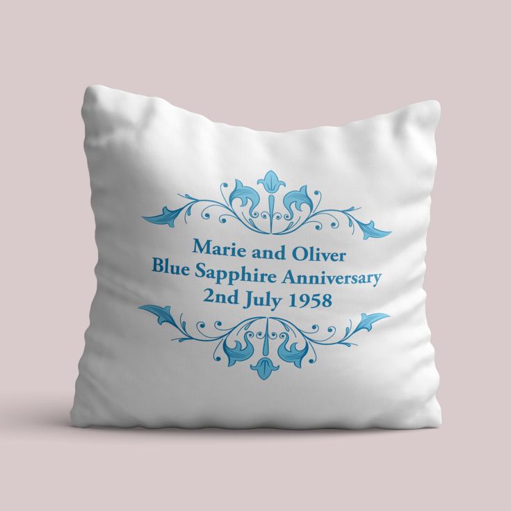 Personalised Blue Sapphire Anniversary Cushion product image