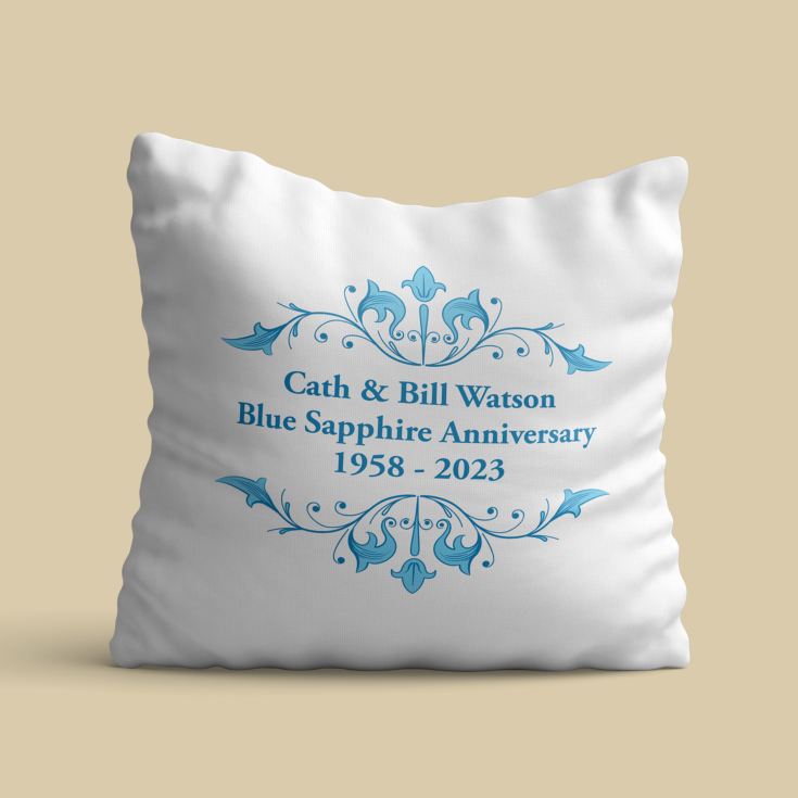 Personalised Blue Sapphire Anniversary Cushion product image