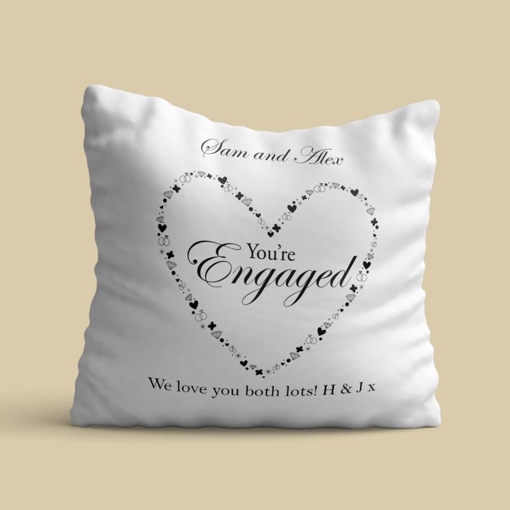 Personalised You're Engaged Heart Design Cushion product image
