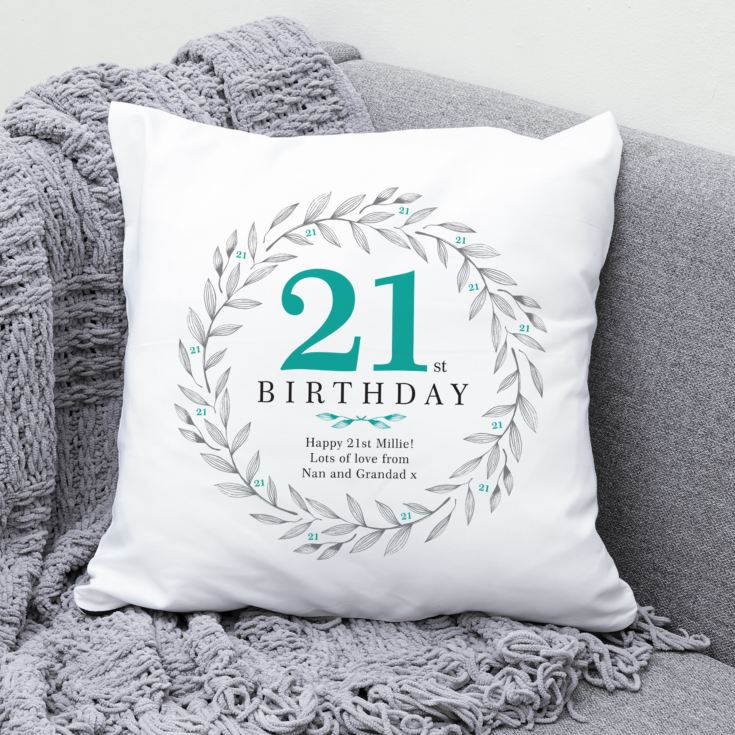 Personalised 21st Birthday Cushion product image