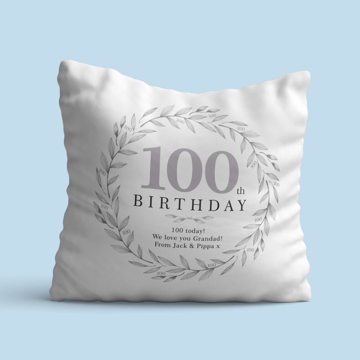 Personalised 100th Birthday Cushion product image