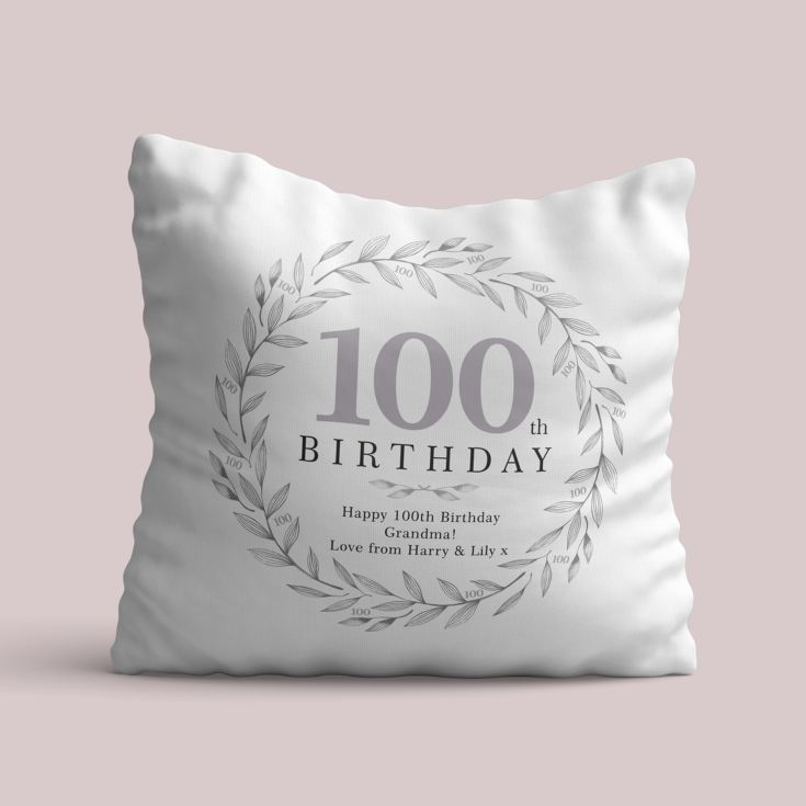 Personalised 100th Birthday Cushion product image