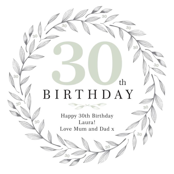 Personalised 30th Birthday Cushion product image