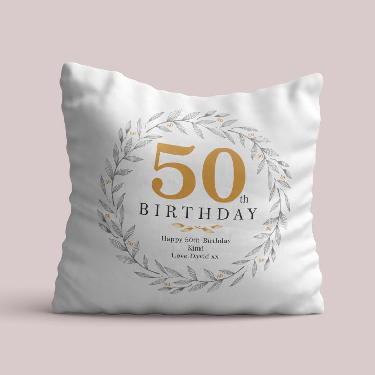 Personalised 50th Birthday Cushion product image