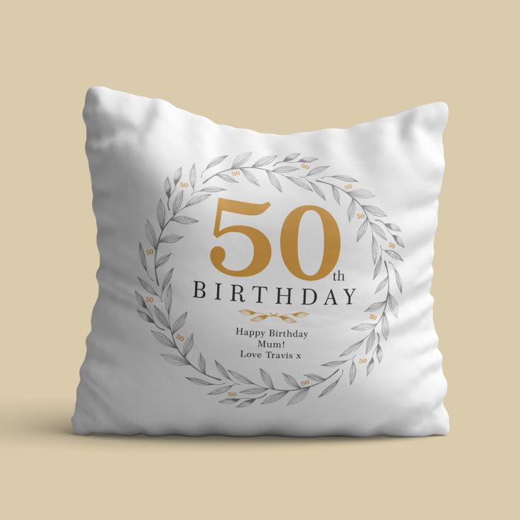 Personalised 50th Birthday Cushion product image