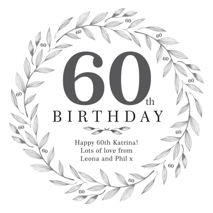 Personalised 60th Birthday Cushion product image