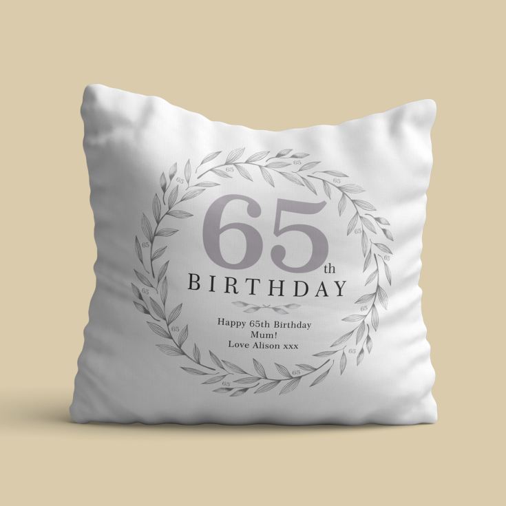 Personalised 65th Birthday Cushion product image